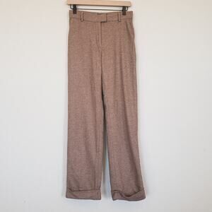 Piazza Sempione Herringbone Cuffed Pants Women's 4 Academia Preppy